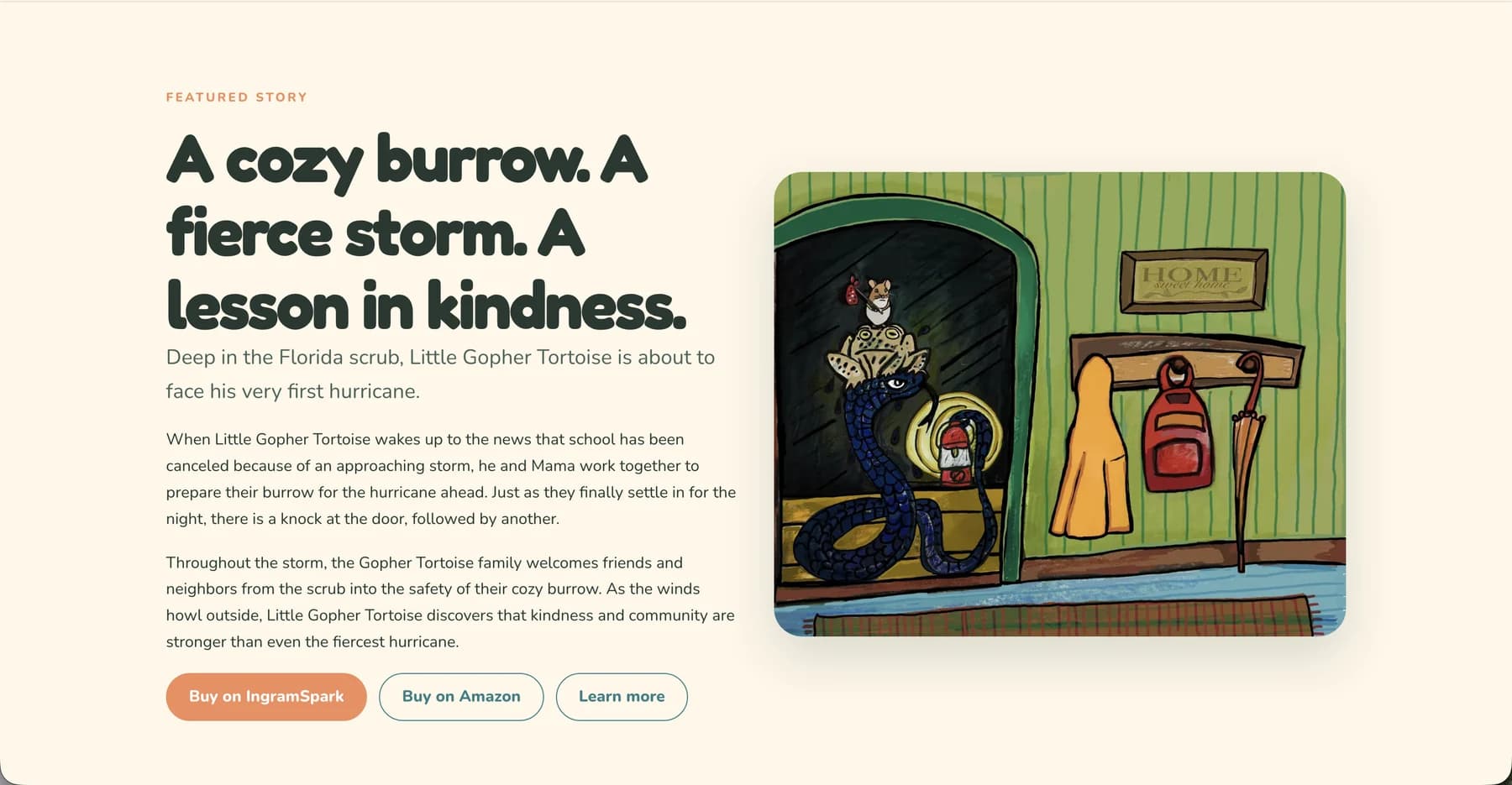 Beauty Berry Books featured story section on the home page
