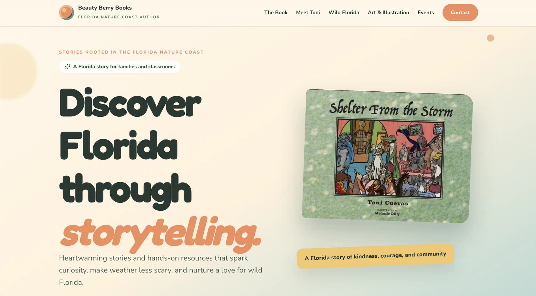 Homepage of the Beauty Berry Books website