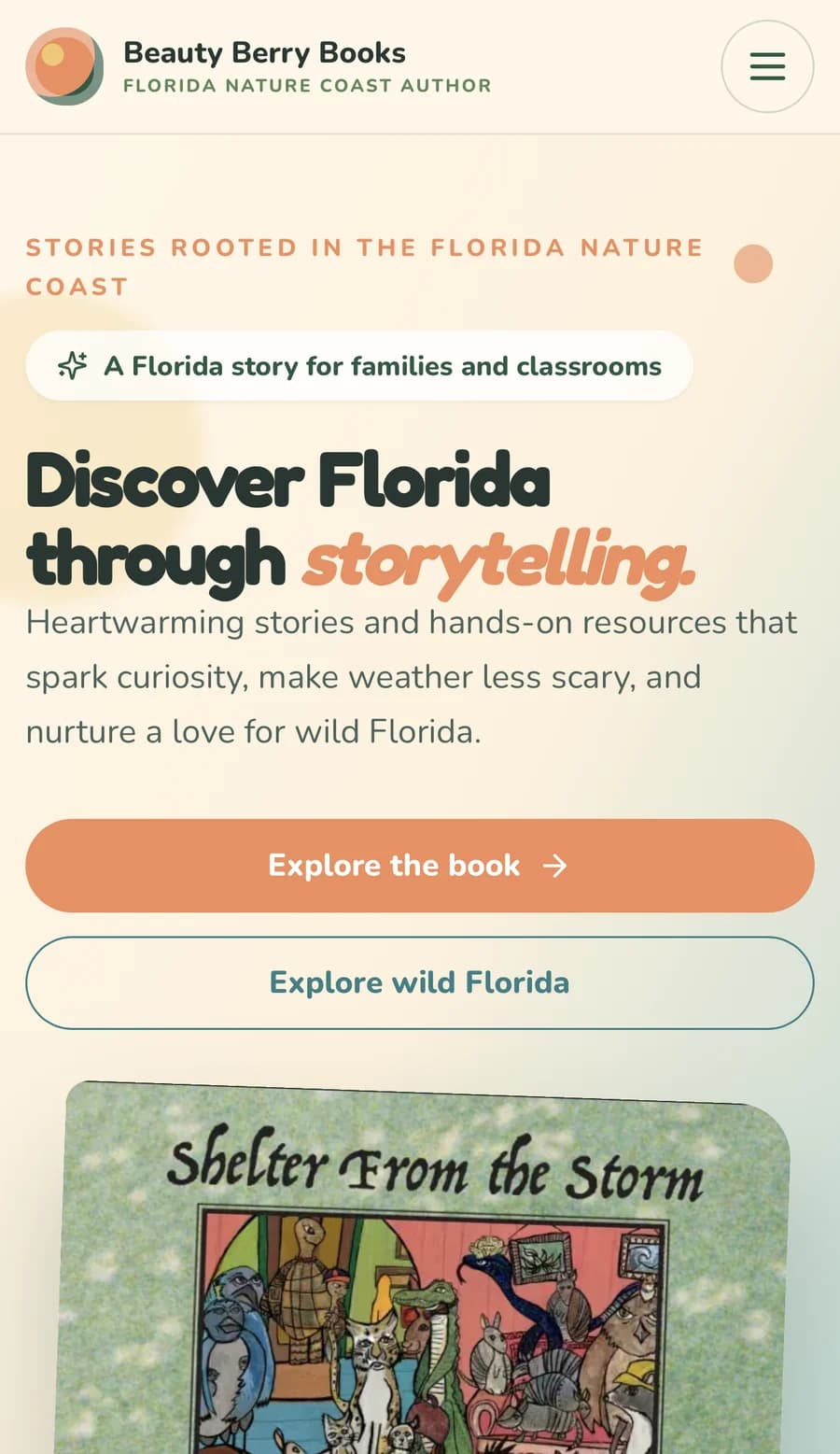 Beauty Berry Books home page displayed on a mobile phone